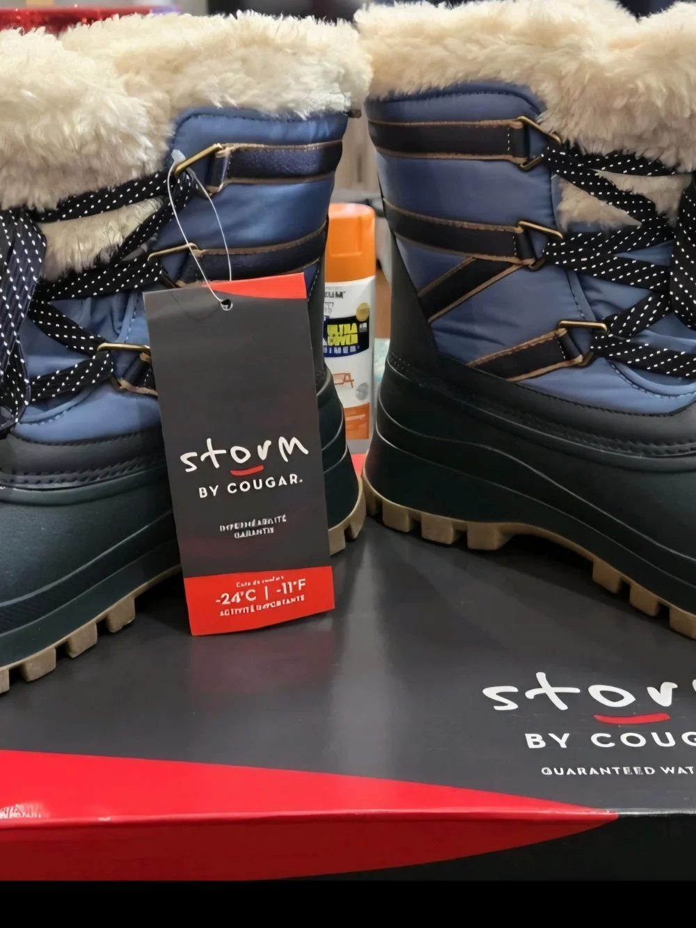 Storm By Cougar Winter Snow Boots Womens Size 9 Fresno-Q Navy Waterproof